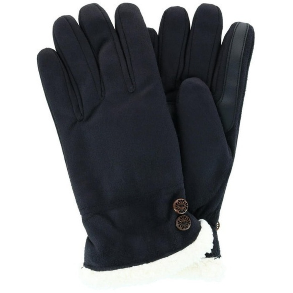 Isotoner Microfiber Winter Glove with Button Detail